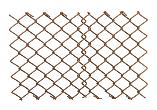 Rusty old chain link fence texture close up. aged weathered metal mesh background element.