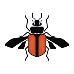 Art & IllustratiMinimal Orange Beetle Insect Illustration for Creative Design Projectson