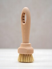 Natural bristle dish brush with wooden handle