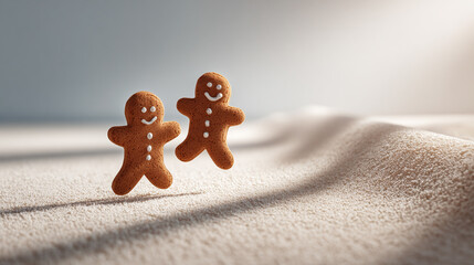 background of christmas gingerbread cookies and space