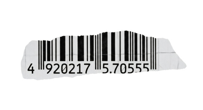 Isolated barcode product code identification scan label price tag retail tracking inventory data black white on transparent background