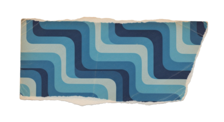 Retro pattern blue abstract design vintage wallpaper seventies texture art graphic element decor on transparent background