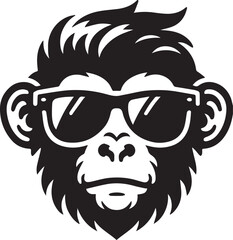 Cool monkey wearing sunglasses, a playful and stylish illustration for your designs