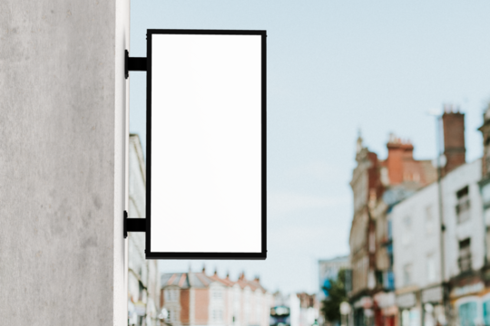 Wall sign png mockup, 3D transparent design