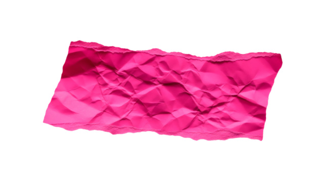 Pink paper texture crumpled paper background abstract paper design vibrant paper graphic element material on transparent background