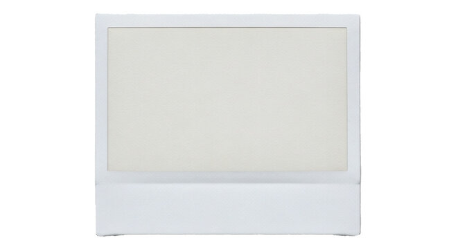 White polaroid frame instant camera photo blank picture template mockup photography memories retro style on transparent background