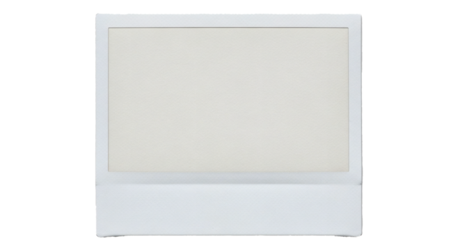 White polaroid frame instant camera photo blank picture template mockup photography memories retro style on transparent background