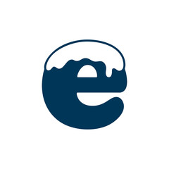 PNG Snow-covered lowercase letter E