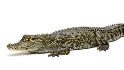 Naklejka premium Young Crocodile Isolated on White Background