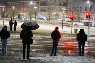  Winter Evening Street Scene