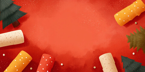 red background with xmas elements