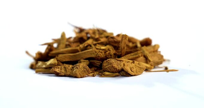 Ayurvedic Daruharidra - Daru haldi or tree turmeric isolated over white background