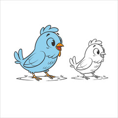 Coloring Book For Kid Hen Image Vector