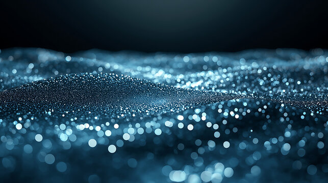 abstract digital terrain of luminous particles and undulating energy mesh in futuristic style