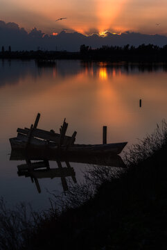 Tramonto alle Valli di Comacchio 