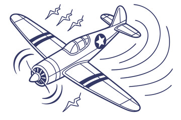 Vintage Propeller Airplane in Dynamic Flight Motion aircraft retro © Forida