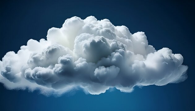 a fluffy white cloud with a dark blue background - Powered by Adobe