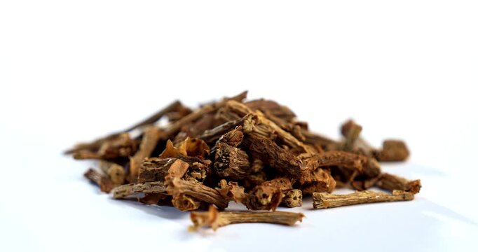 dried Giloy or Guduchi or Tinospora cordifolia stems. indian ayurvedic medicine