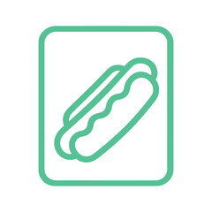 hot dog sign icon, color vector, on a white background
Vector sign icon