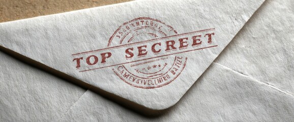 Obraz premium Top secret file with stamp on white background, text 