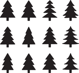Christmas Tree Pattern Background Black and White Festive Holiday Theme