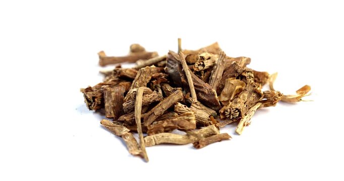 dried Giloy or Guduchi or Tinospora cordifolia stems. indian ayurvedic medicine