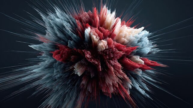 Stunning abstract explosion with dynamic red, white, and blue colors creating a vibrant and modern design for impactful visual projects and creative presentations