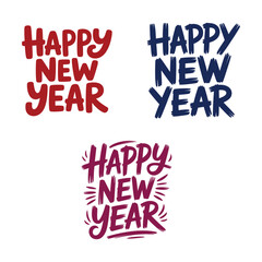 Happy New Year Festival Calligraphy Design.	