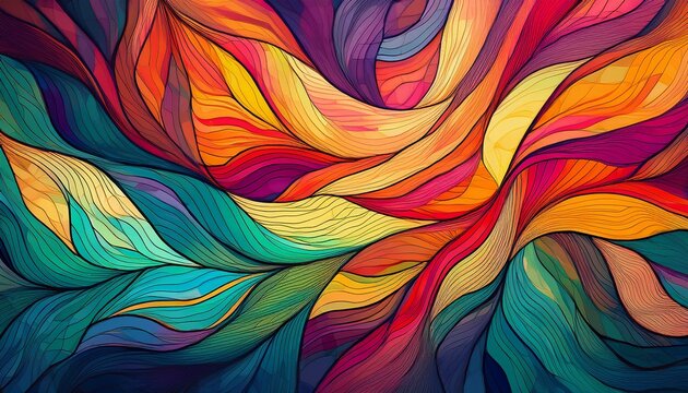 abstract vibrant lines intersect forming colorful geometric patterns wallpaper