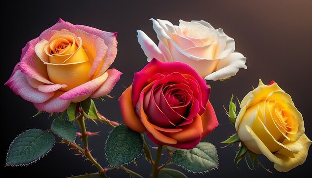 different colors like red white pink and yellow adorn flowers the rose plant has small sharp prickles along its stems when in full bloom the flower looks breathtaking roses are often
