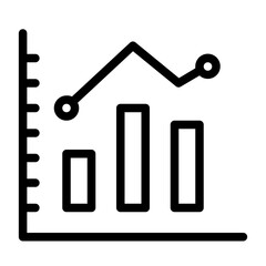 Dynamic bar graph showing business data trend line
