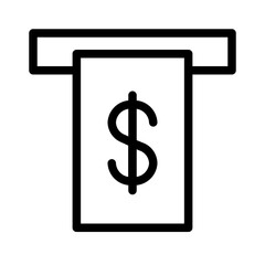 ATM cash machine icon symbol, finance solution