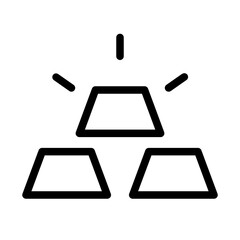 Stunning golden treasure gleaming with wealth icon