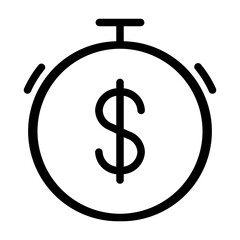 Time is money concept, investment timer icon