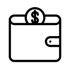 Wallet with Dollar Coin Icon for Financial Apps
