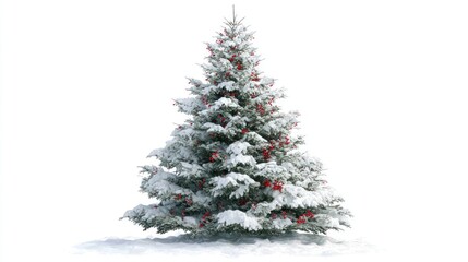 Beautiful Christmas tree isolated on white background.