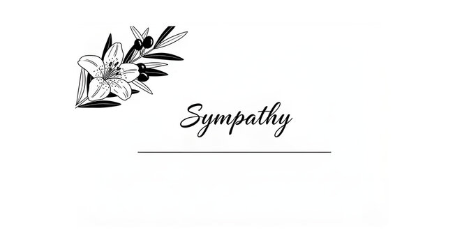 Elegant Sympathy Card Design with Lily Flower and Olive Branches