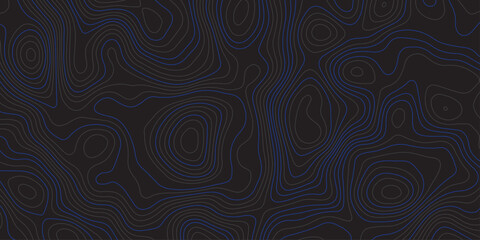 Dark abstract topographic contour pattern with smooth flowing lines and subtle blue accents. Modern minimalist background ideal for digital design, wallpapers, branding, and seamless graphic textures.