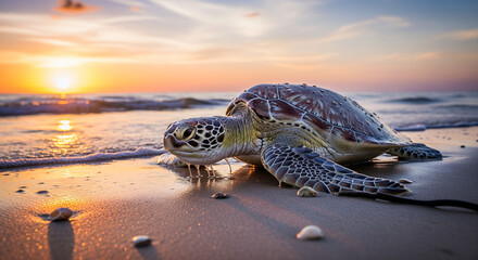 sea turtle on the beach