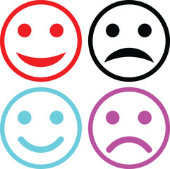 Bright smile icon set vector illustration for happy emoticon designs
