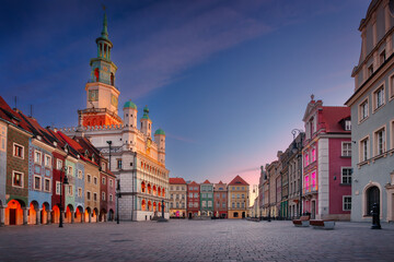 Poznan, Poland. Cityscape image of Old Market Square in Poznan, Poland at beautiful sunrise.
