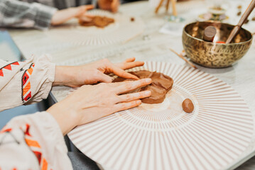 Female Hands Sculpting Clay &ndash; Traditional Pottery Workshop Art