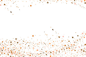 Abstract golden and brown confetti particles isolated on transparent background