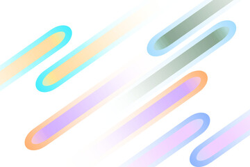 Abstract colorful diagonal lines with rounded ends isolated on white isolated on transparent background