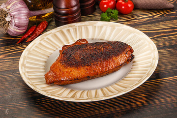 Roasted duck breast in cherry
