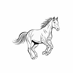 Elegant Horse Galloping with Flowing Mane and Tail.