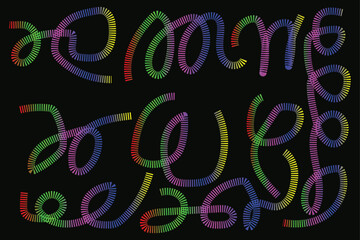 Abstract color gradient line art design vector wave rainbow image made by adobe illustrator.