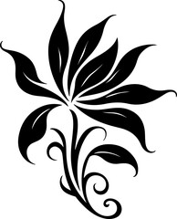 Obraz premium Elegant Floral Tattoo Design – Decorative Flower Line Art