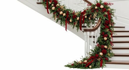 Elegant Holiday Staircase Garland Decoration