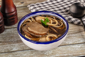 Japanese Ramen soup with duck